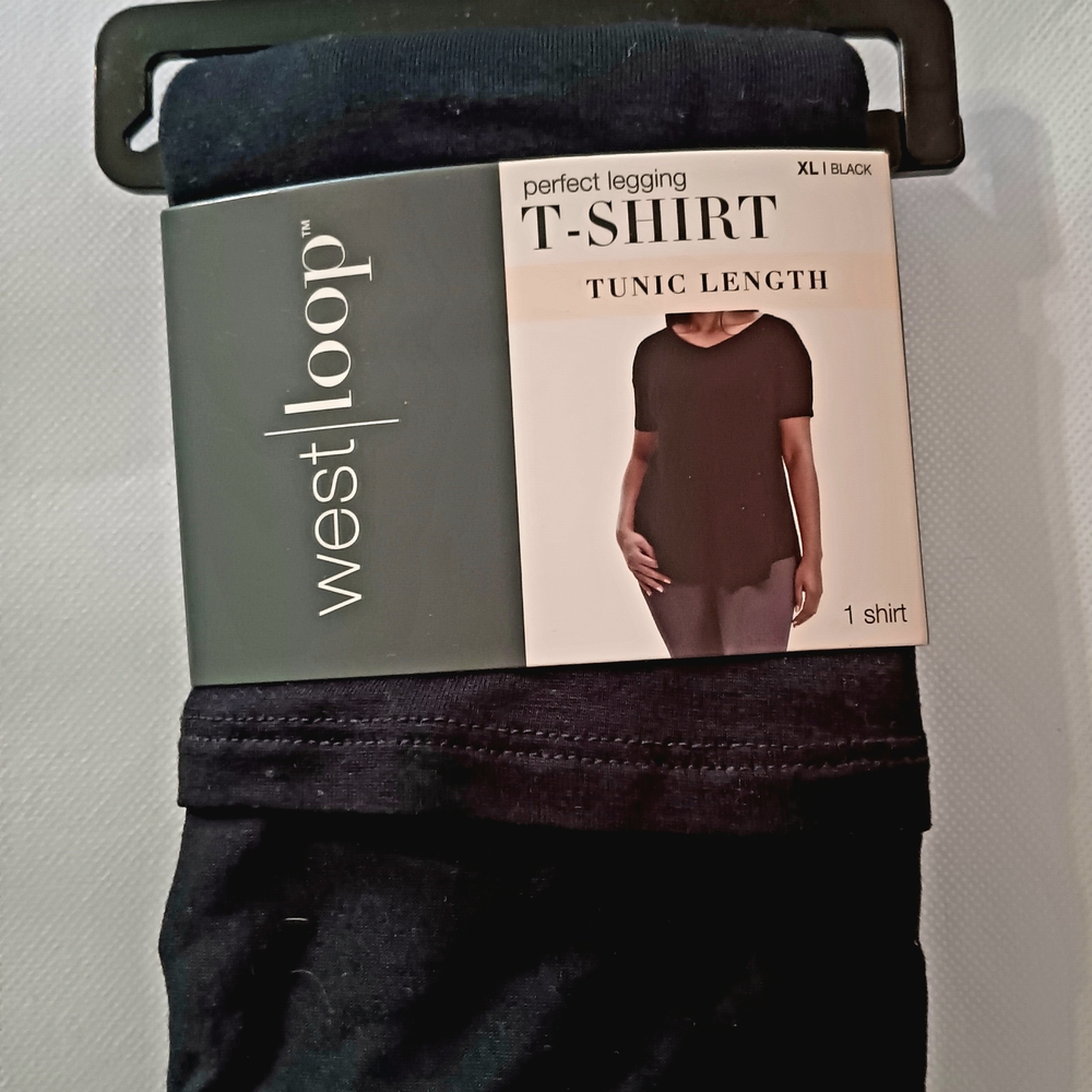 West Loop Black Tunic Length T-Shirt